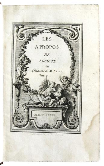 MUSIC.  Laujon, Pierre.  Les À Propos de Société.  2 vols.  1776 + Les À Propos de la Folie.  1776